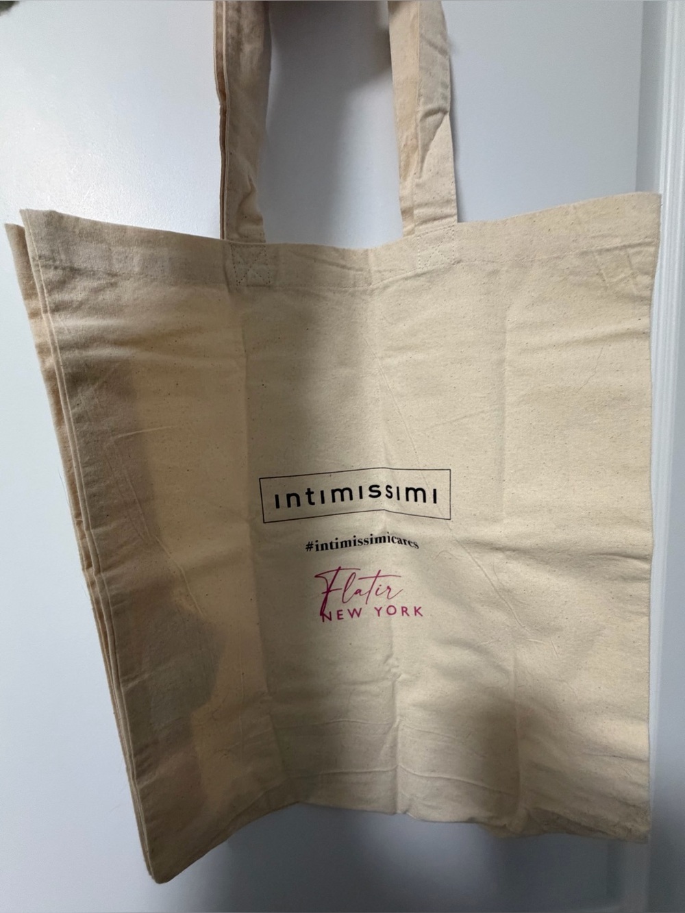 Intimissimi Canvas Tote Bags Set of 2 Cream NWOT Rare Flatiron NYC